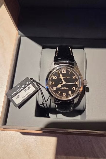 Hamilton Khaki Murph, Bijoux, Sacs & Beauté, Montres | Hommes, Autres marques, Enlèvement ou Envoi, Cuir, Acier