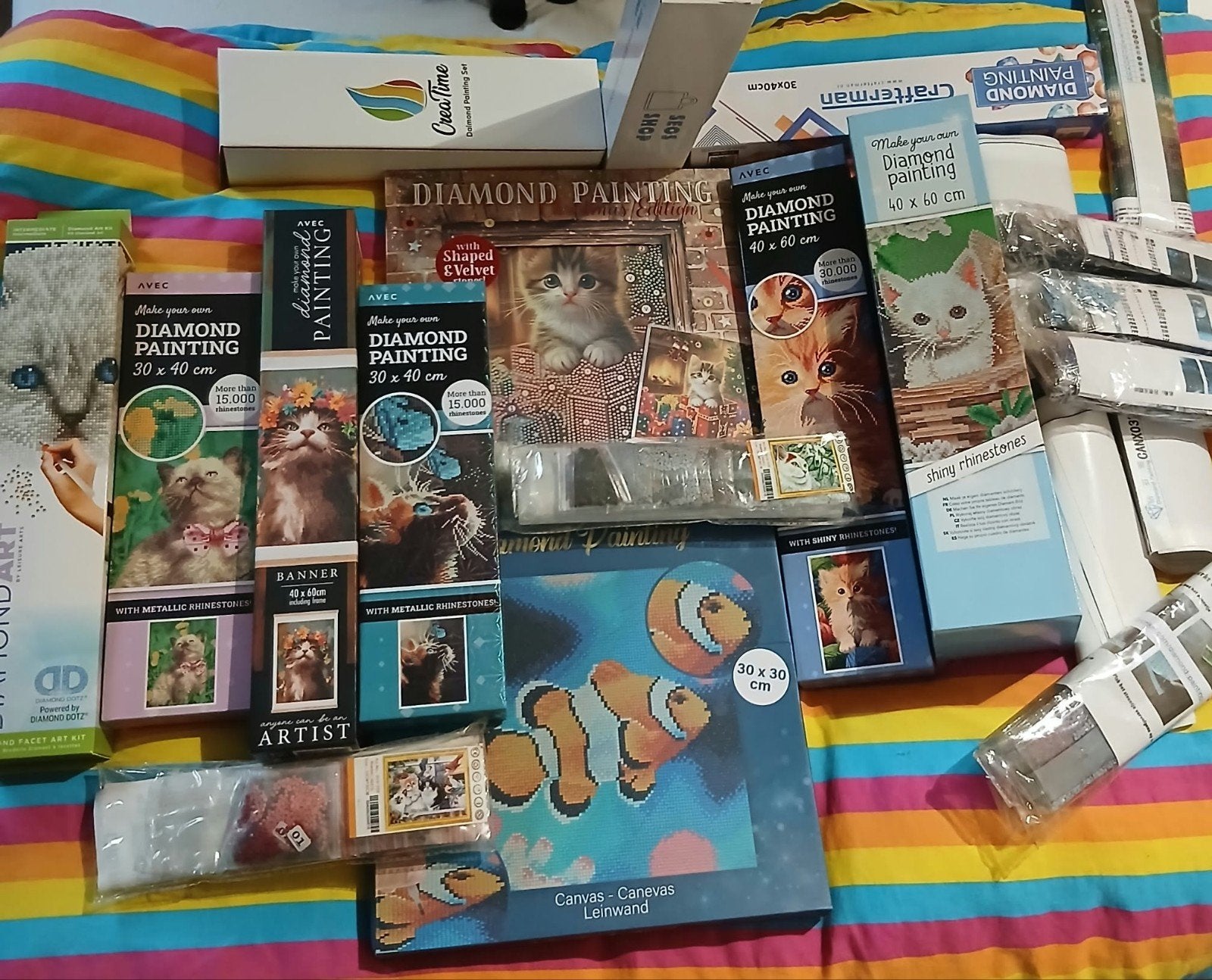 18 diamond paintings +1. 5 luik, Ophalen of Verzenden, Nieuw, Diamond painting