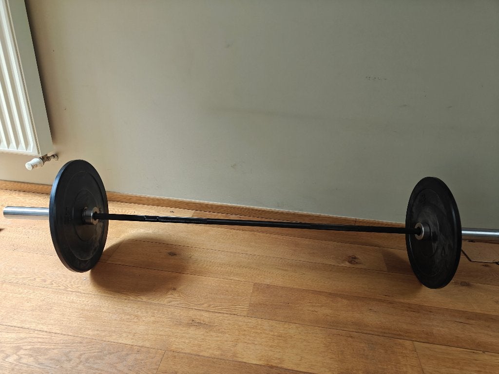 Barbell/halterstang, Sport en Fitness, Fitnessmaterialen, Ophalen, Zo goed als nieuw, Benen, Halterstangen