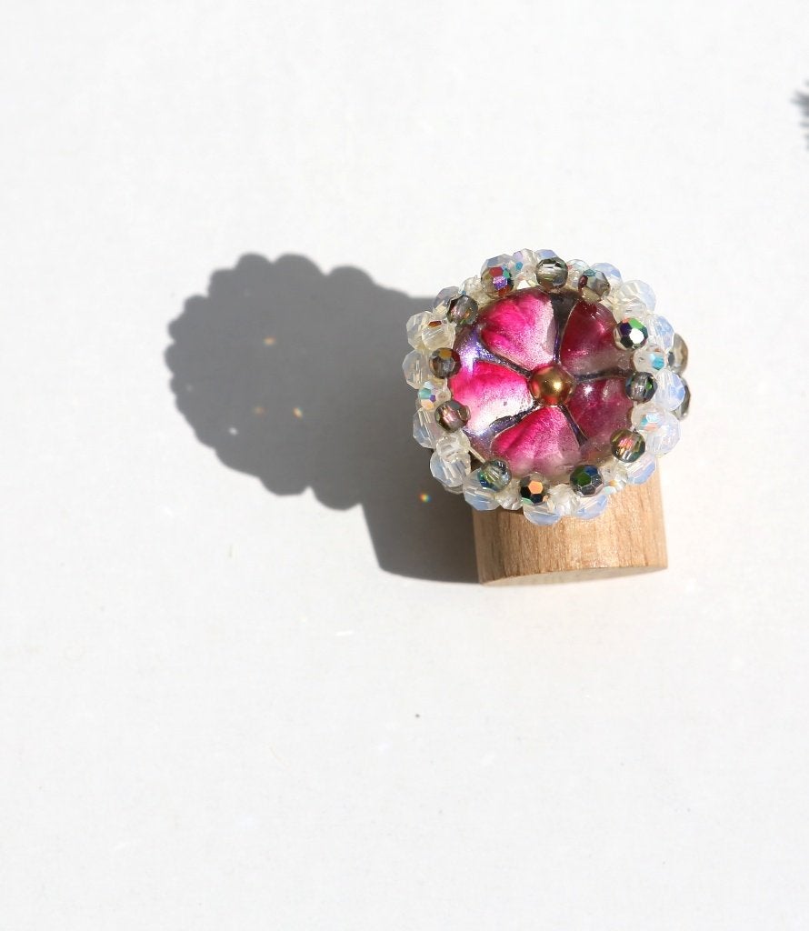 Mooie ring in één maat - Aparte ring - nieuw, Ophalen of Verzenden, Nieuw, Roze