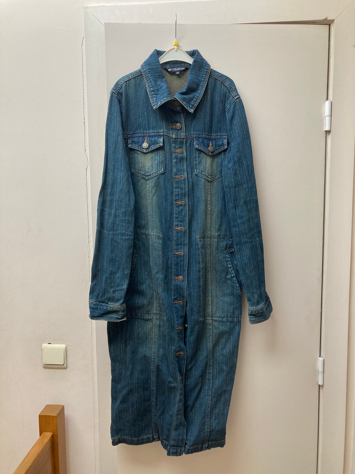 Lange jeansjurk voor dames, Ophalen, Blauw, Maat 42/44 (L), Nieuw