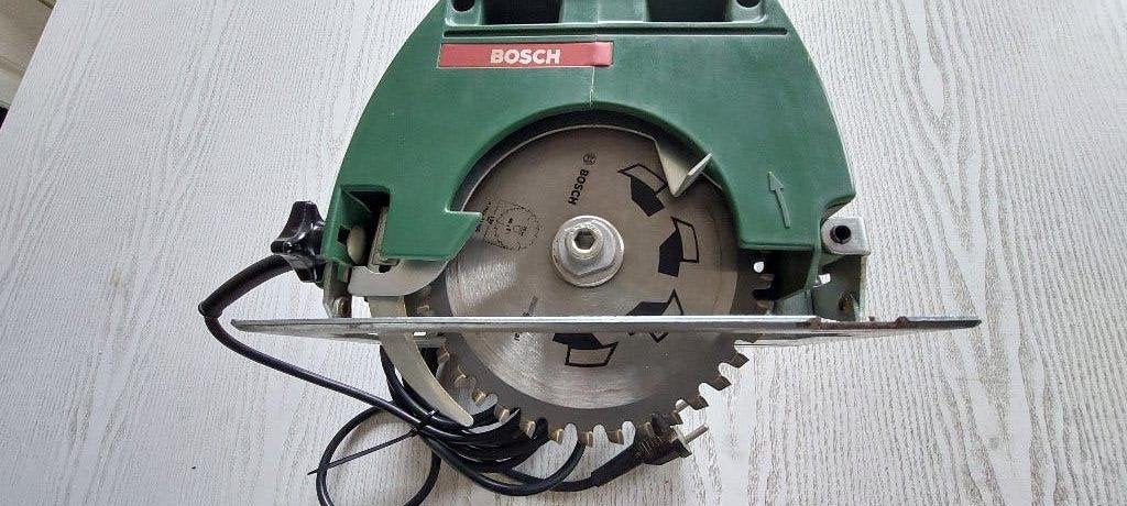afkortzaag, Ophalen, Gebruikt, Afkortzaag, Bosch groen