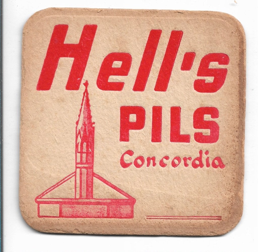 sous-bock Hell's pils  Concordia, Collections, Marques de bière, Enlèvement ou Envoi, Comme neuf, Sous-bock