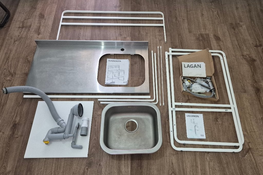 évier inox Sunnersta IKEA, Ophalen, 50 tot 100 cm, Zo goed als nieuw, 25 tot 50 cm