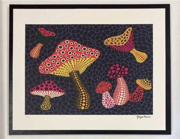 Yayoi Kusama : lithographie 40 par 50. Vendue encadrée, Enlèvement ou Envoi, Lithographie