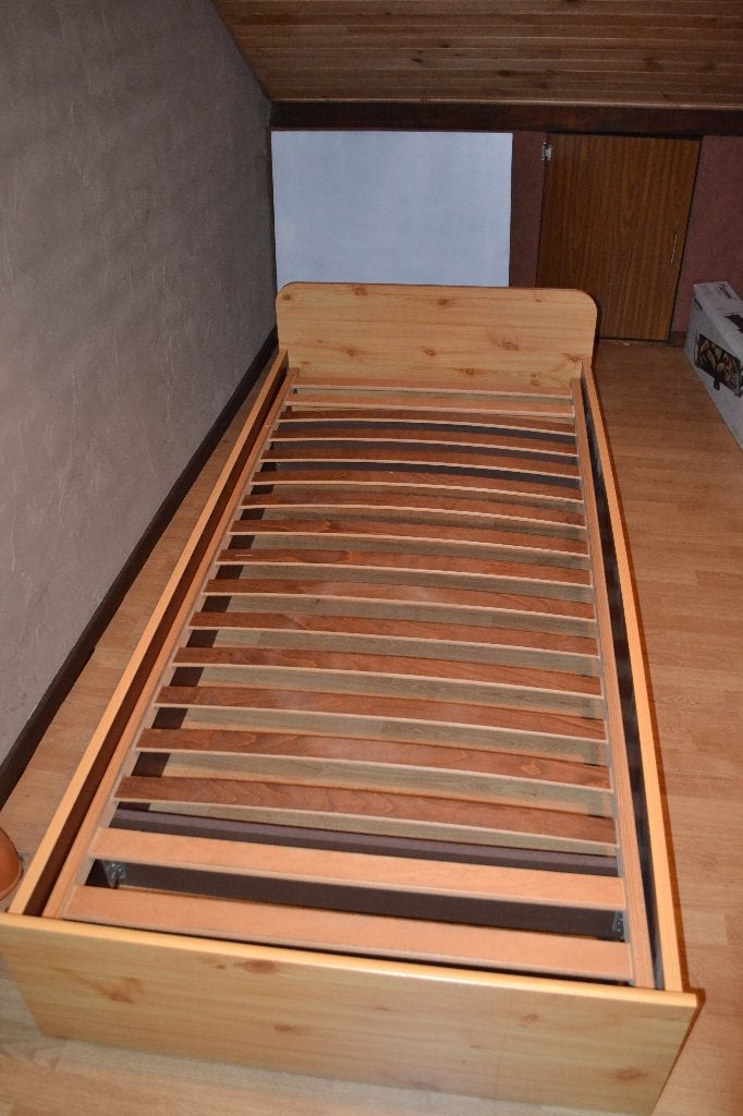 eenpersoonsbed, 90 cm, Brun, Enlèvement, 200 cm
