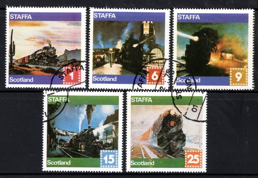 STAFFA -  Trains 1978, Postzegels en Munten, Postzegels | Europa | UK, Verzenden, Gestempeld