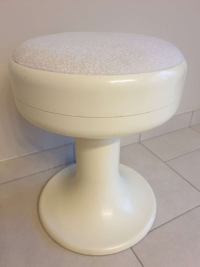 70s vintage retro Space Age Isoklepa Tulip Style stel stool, Ophalen, Stoel, Wit