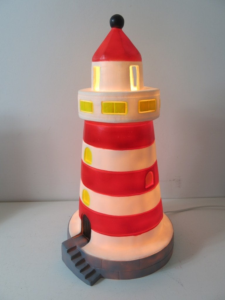 Vintage Heico vuurtoren lamp  nachtlamp, Kinderen en Baby's, Kinderkamer | Inrichting en Decoratie, Gebruikt, Lamp, Ophalen of Verzenden