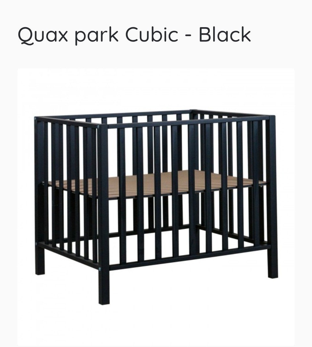 Quax park zwart met matras en wandbeschermer, Huis en Inrichting, Ophalen, Zwart