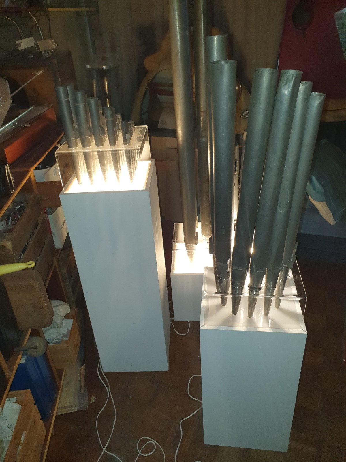 Socle luminaire avec tuyaux d orgues unique, Antiquités & Art, Enlèvement