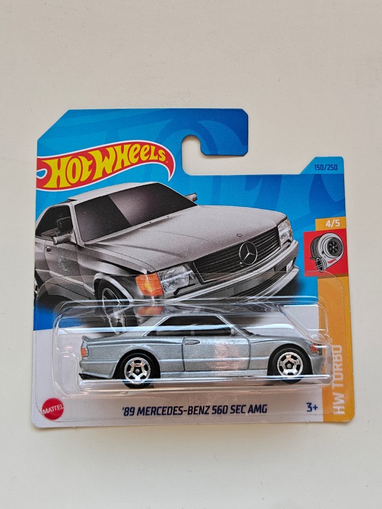 Hot Wheels '89 Mercedes-Benz 560 SEC AMG Grijs HW Turbo, Hobby en Vrije tijd, Ophalen of Verzenden, Zo goed als nieuw, Auto