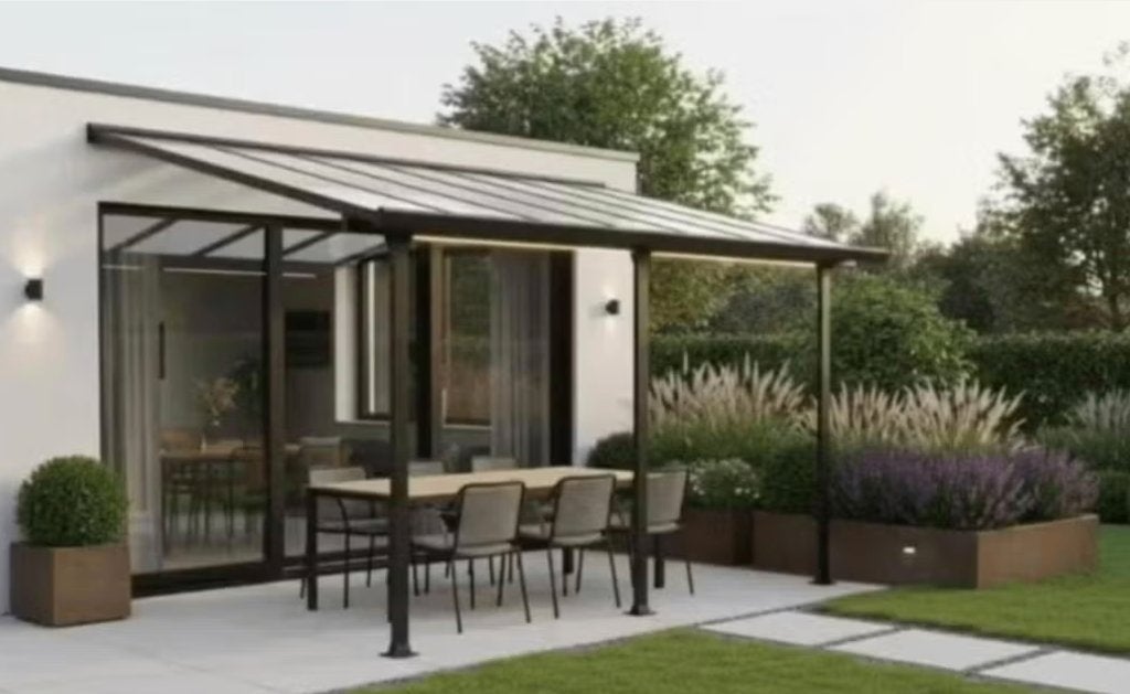 Pergola aluminium 4 x 3 antraciet grijs, Ophalen