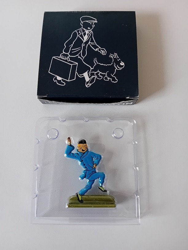Ensemble complet 24 figurines en métal des archives Tintin, Enlèvement ou Envoi, Tintin, Comme neuf, Statue ou Figurine