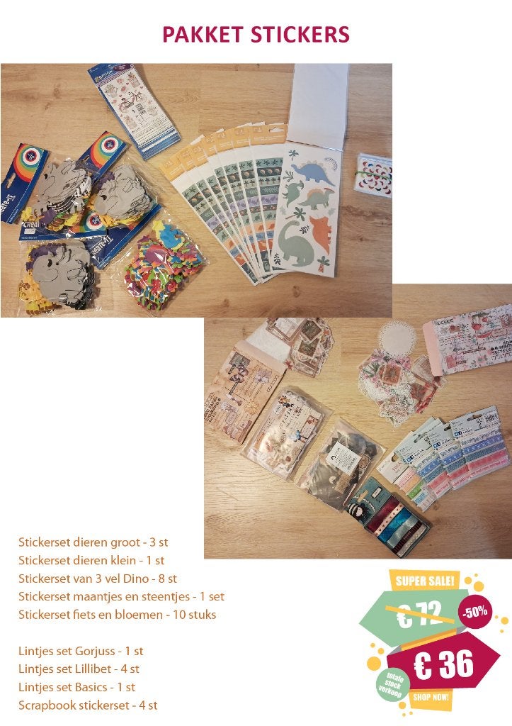 PAKKET STICKERS _ GROTE STOCKVERKOOP -50%, Ophalen, Nieuw