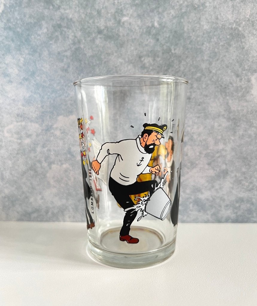 Verre à eau Le capitaine Haddock - Tintin 1986, Collections, Tintin, Enlèvement ou Envoi, Aucun, VMC