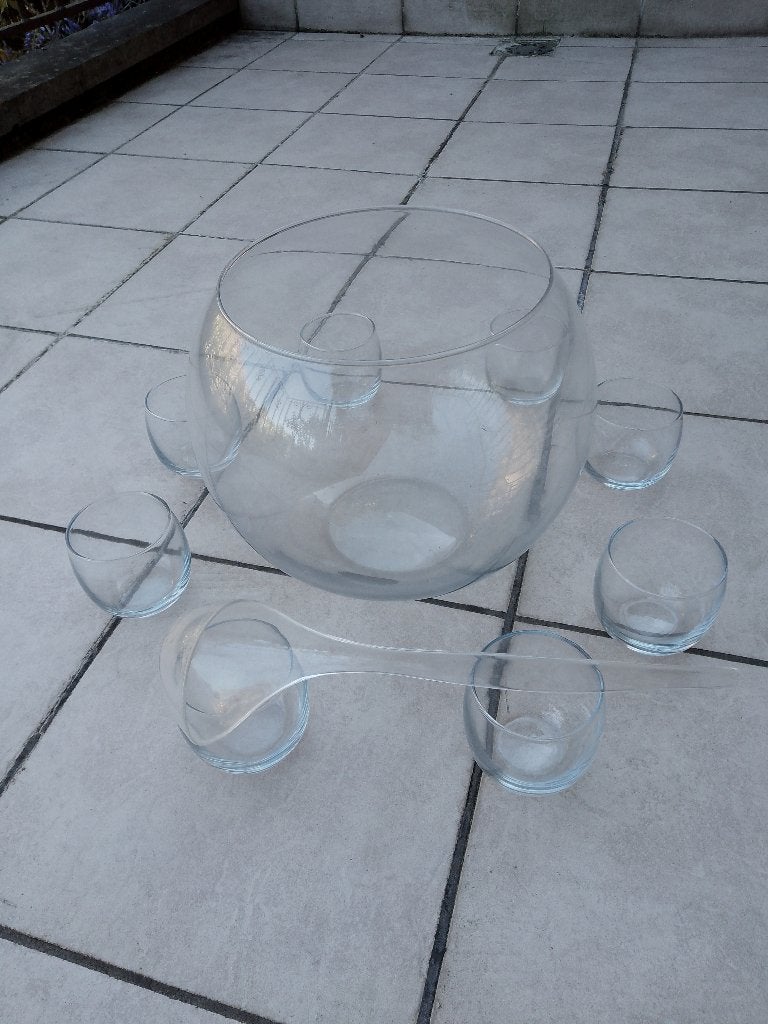 Ensemble de 10 pièces pour sangria ou autre punch, Ophalen, Glas