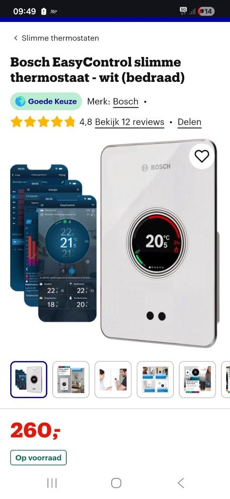 Thermostat intelligent Bosch CT200, Enlèvement, Neuf, Ventilateur de radiateur