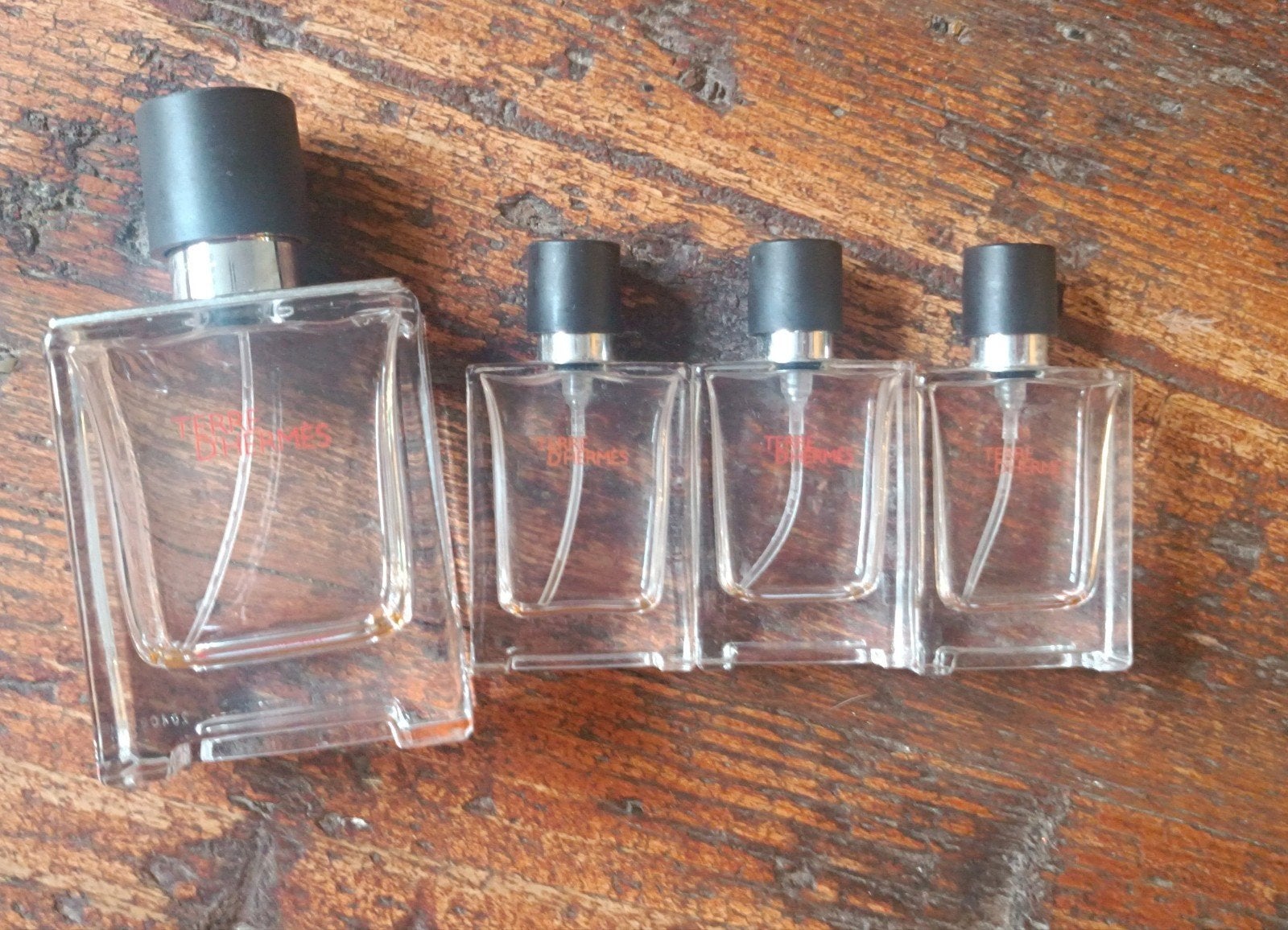 Terre d'Hermès : 4 mini-flacons de parfum, vides, Enlèvement ou Envoi, Utilisé, Bouteille de parfum