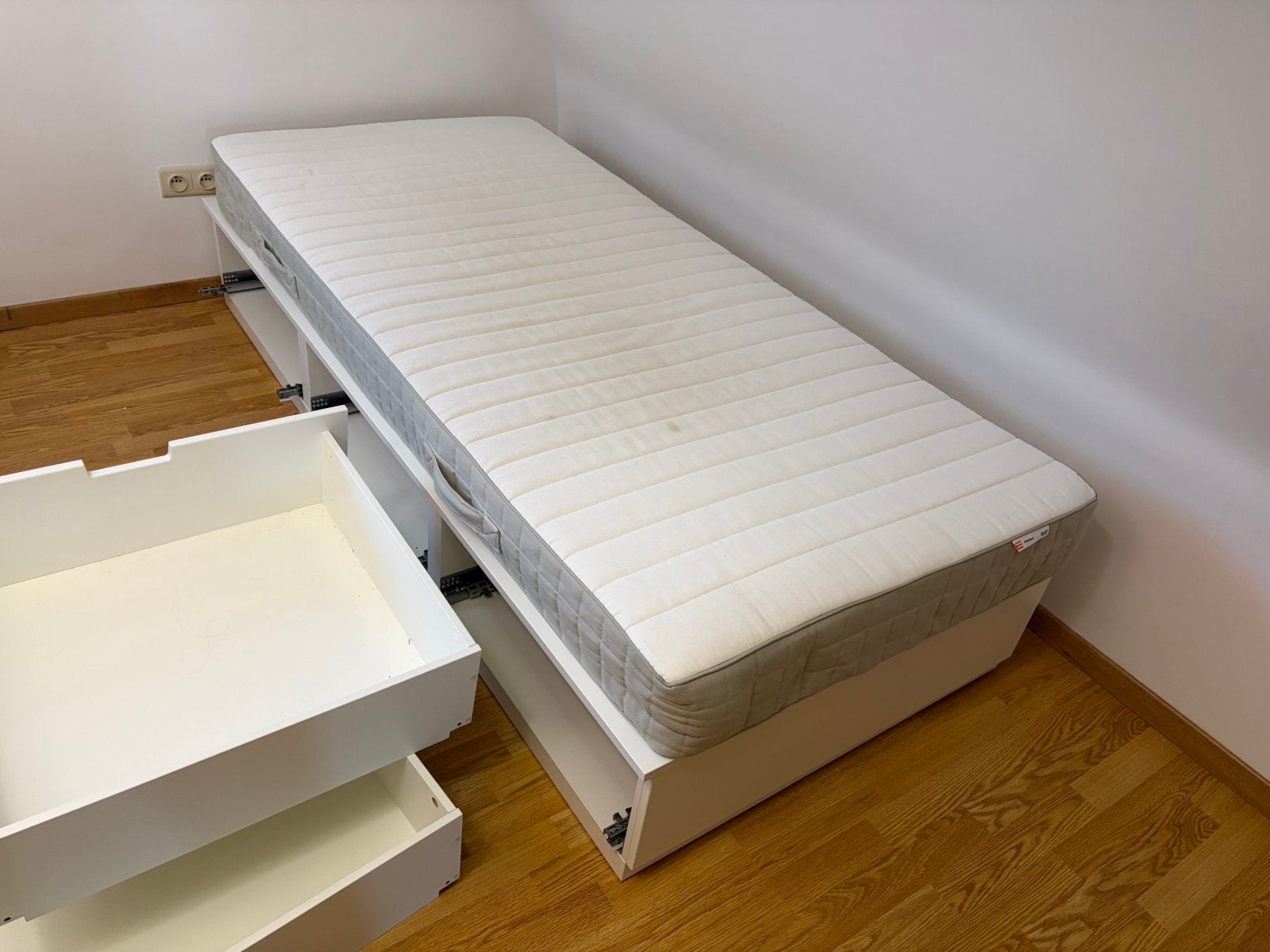 Ikea Nordli bed, Ophalen, 90 cm, Eenpersoons, Wit