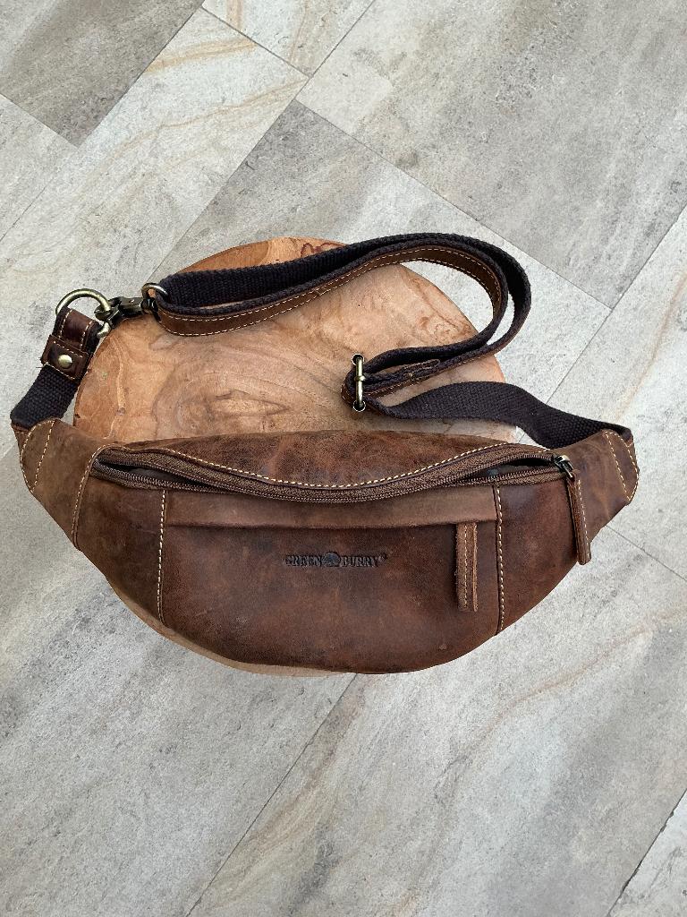 Vintage heuptas Green Burry, Handtassen en Accessoires, Tassen | Schoudertassen, Overige merken, Bruin, Ophalen of Verzenden, Zo goed als nieuw
