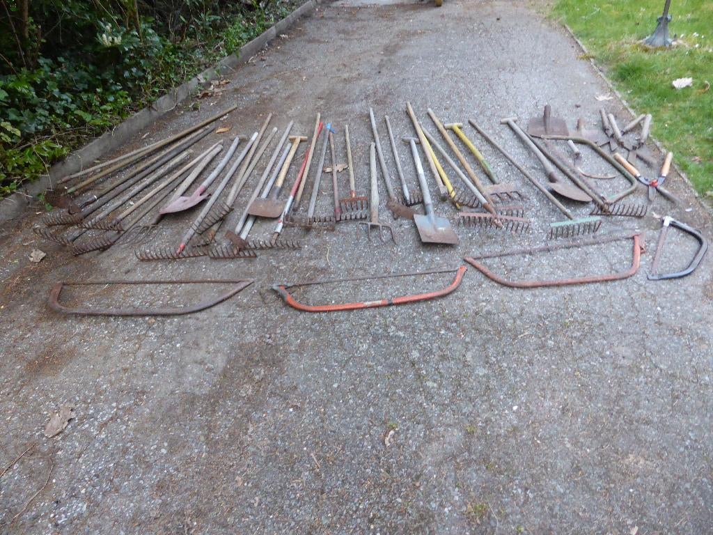 partij ouder tuingereedschap alles in één lot, totaal 43st., Ophalen, Gebruikt, Overige soorten