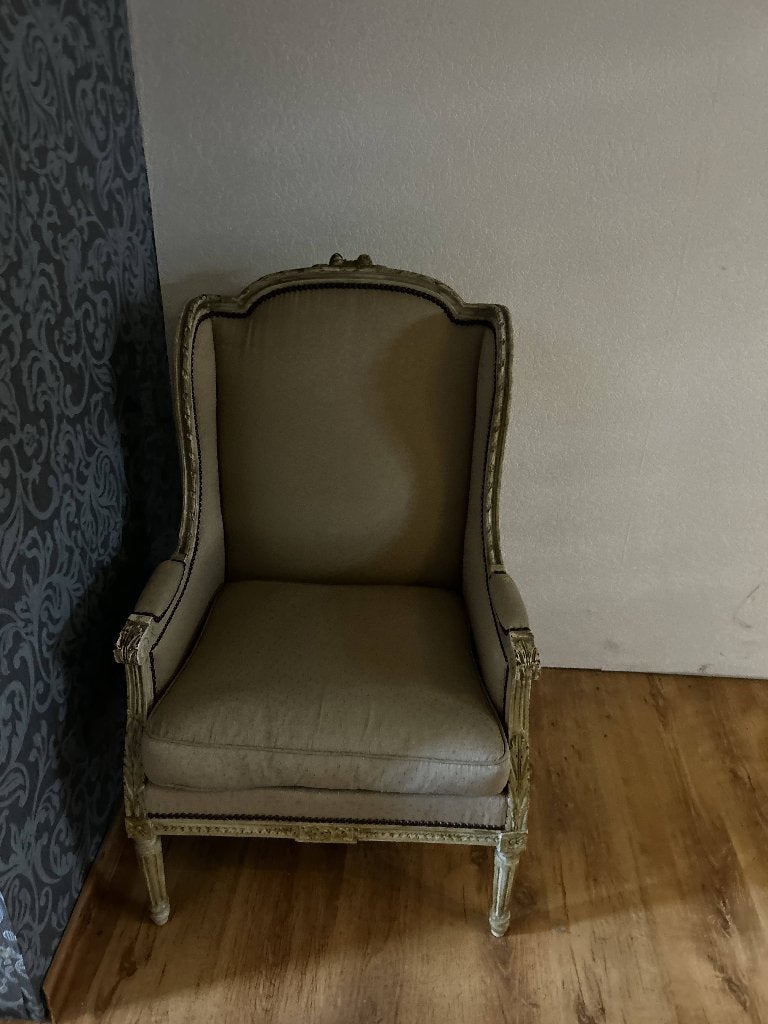 Bergère fauteuil Louis XVI stijl – beige, Enlèvement