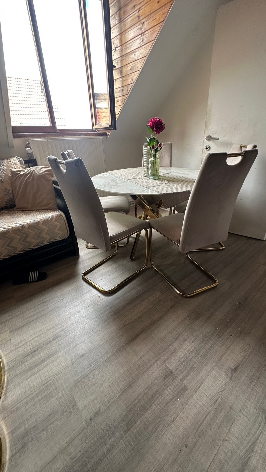 Table ronde avec 6 LIVRAISON GRATUITE !!!, Maison & Meubles, Enlèvement ou Envoi, Comme neuf, Une