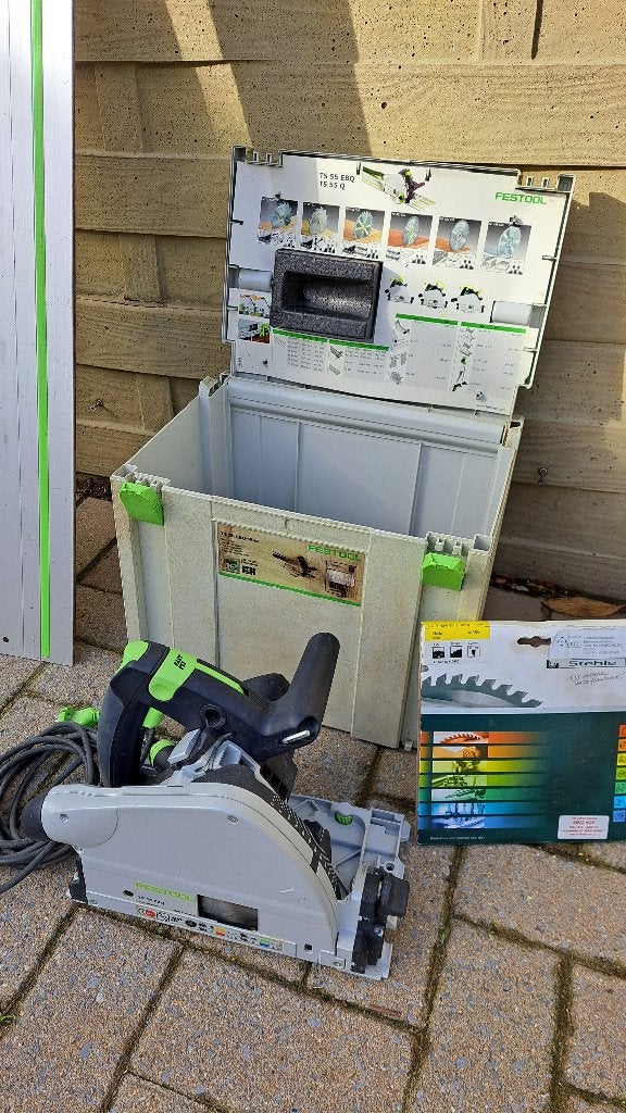 INVAL CIRKEL ZAAGMACHINE-FESTOOL-2 x GELEIDE RAIL 1400 MM, 600 à 1200 watts, 30 à 70 mm, Comme neuf, Enlèvement