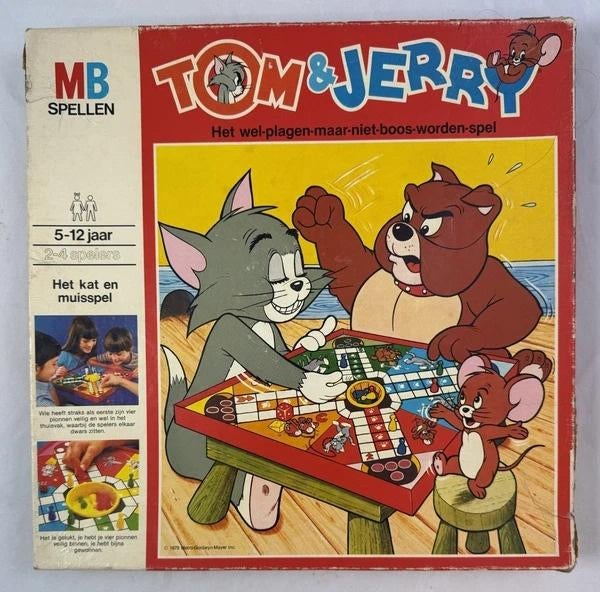 MB Tom & Jerry le chat et la souris Jeu de plateau 1979 Comp, 1 ou 2 joueurs, Envoi, Comme neuf, MB spelen