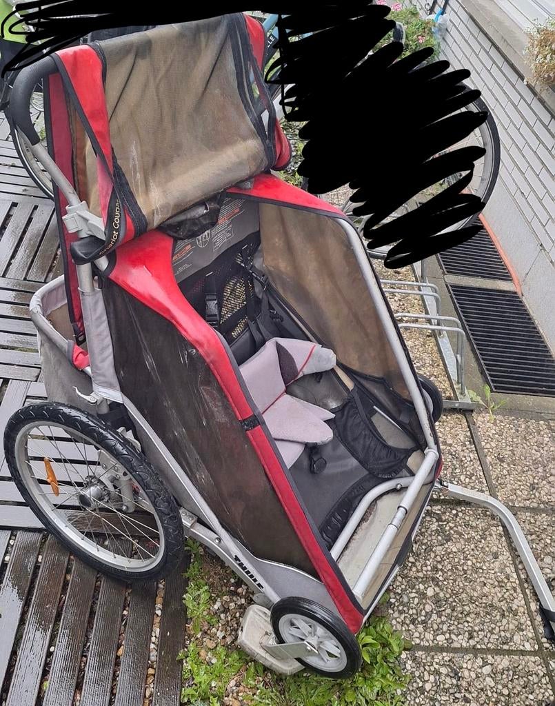 Thule Chariot Cougar 2, Fietsen en Brommers, Ophalen, Zo goed als nieuw, Kinderkar