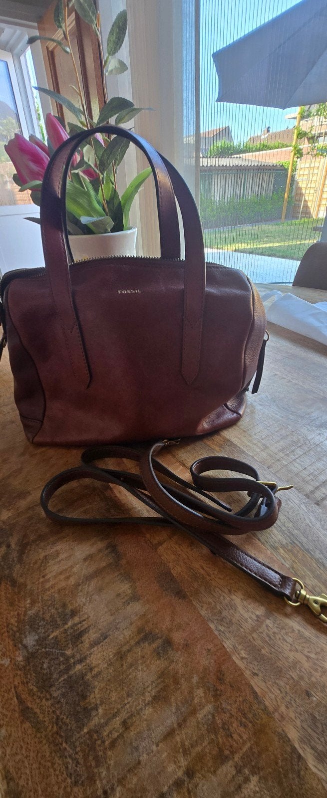 Handtas van het merk Fossil, Handtassen en Accessoires, Ophalen, Zo goed als nieuw, Bruin, Handtas