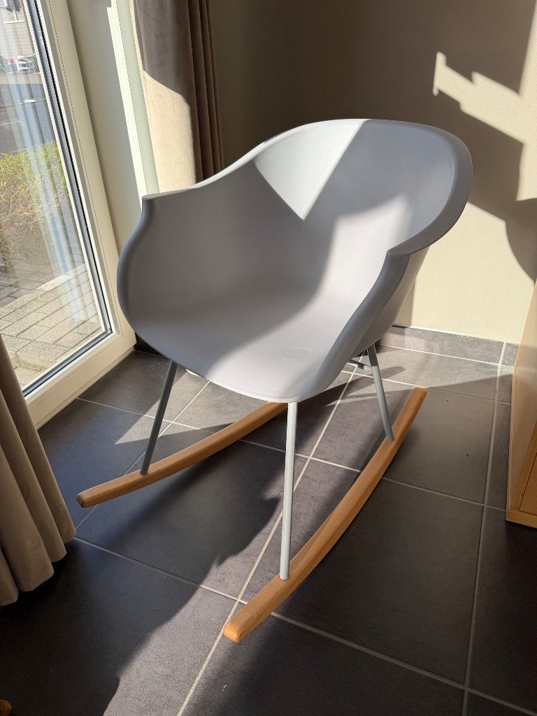 Moderne schommelstoel, Maison & Meubles, Modern, kuipstoel, Gris, Bois, Comme neuf
