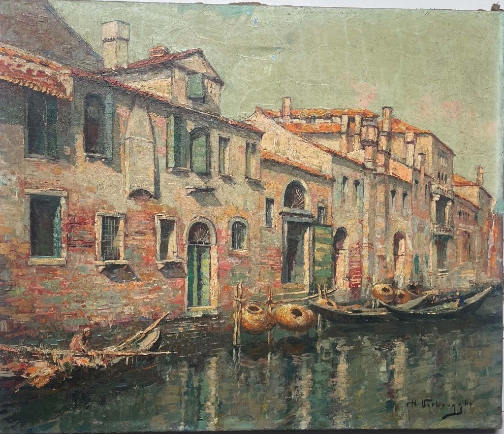 Schilderij Charles Verbrugghe (1877-1974) Venetië, Ophalen