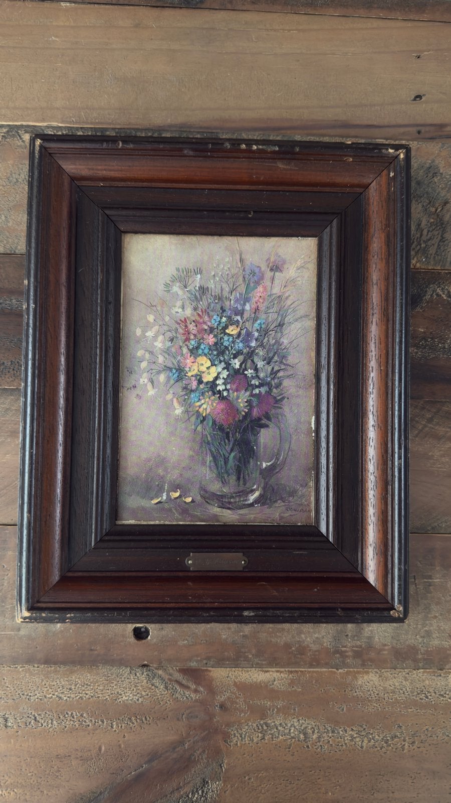Oud bloemstilleven – gesigneerd R. W. Hauser, Antiquités & Art, Art | Peinture | Classique, Enlèvement ou Envoi, Classique, Signé