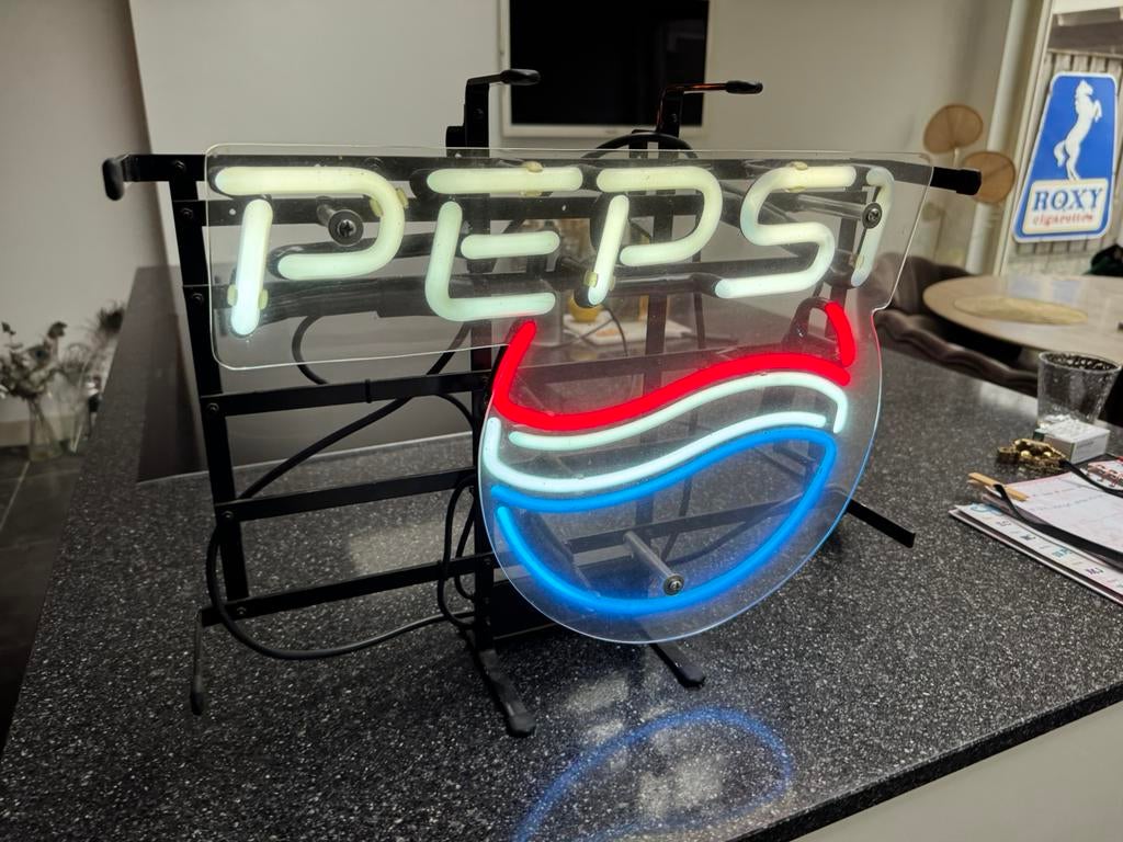 Oude Pepsi Cola reclame NeoN verlichting, Ophalen, Gebruikt, Lichtbak of (neon) lamp