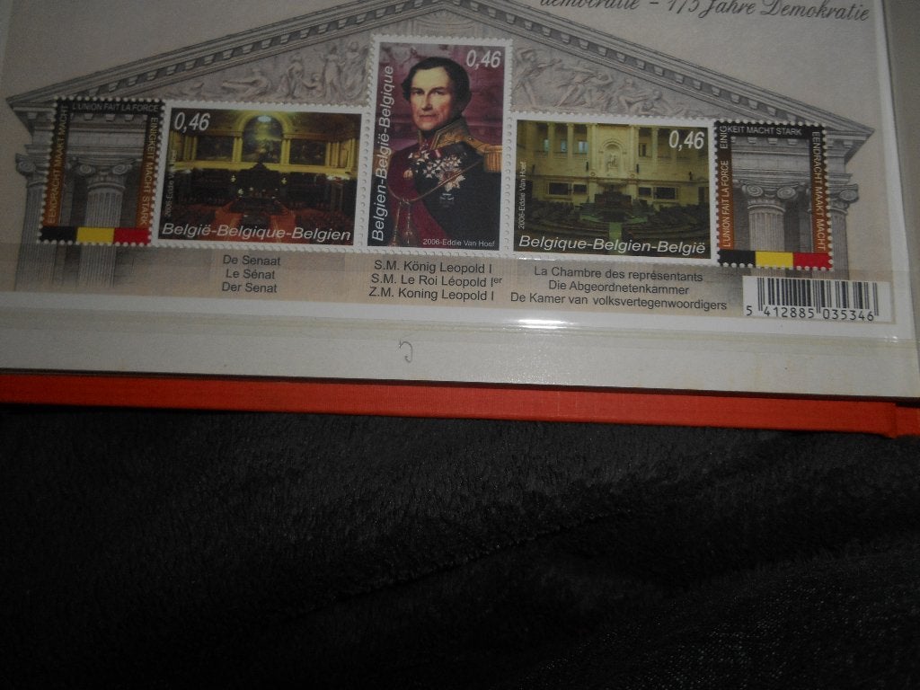 Feuillet de 5 timbre Belge 175 ans de démocratie, Timbres & Monnaies, Timbres | Europe | Belgique, Enlèvement ou Envoi