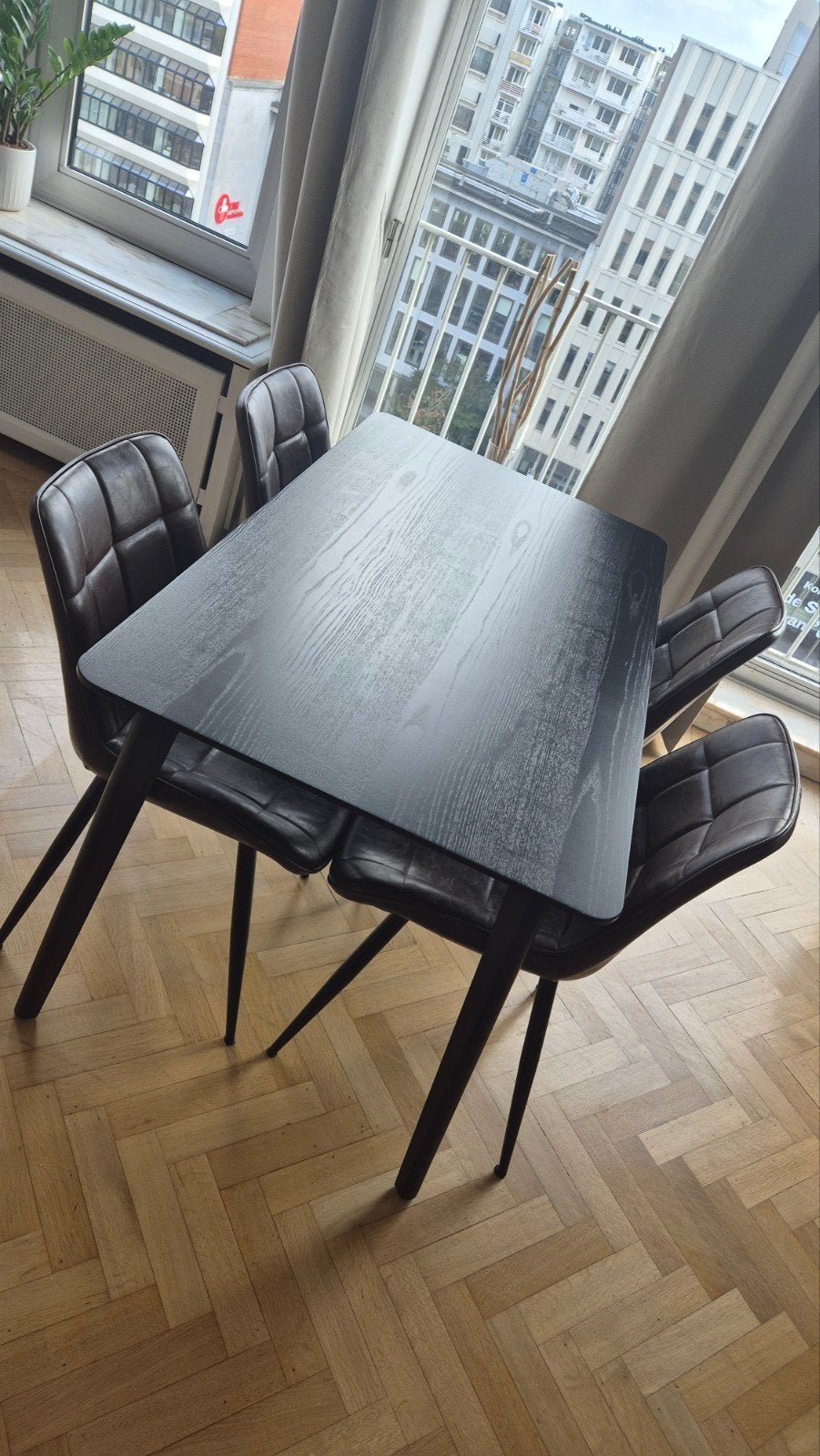eetafel met 4 stoelen, Enlèvement, Utilisé, 4 à 6 chaises