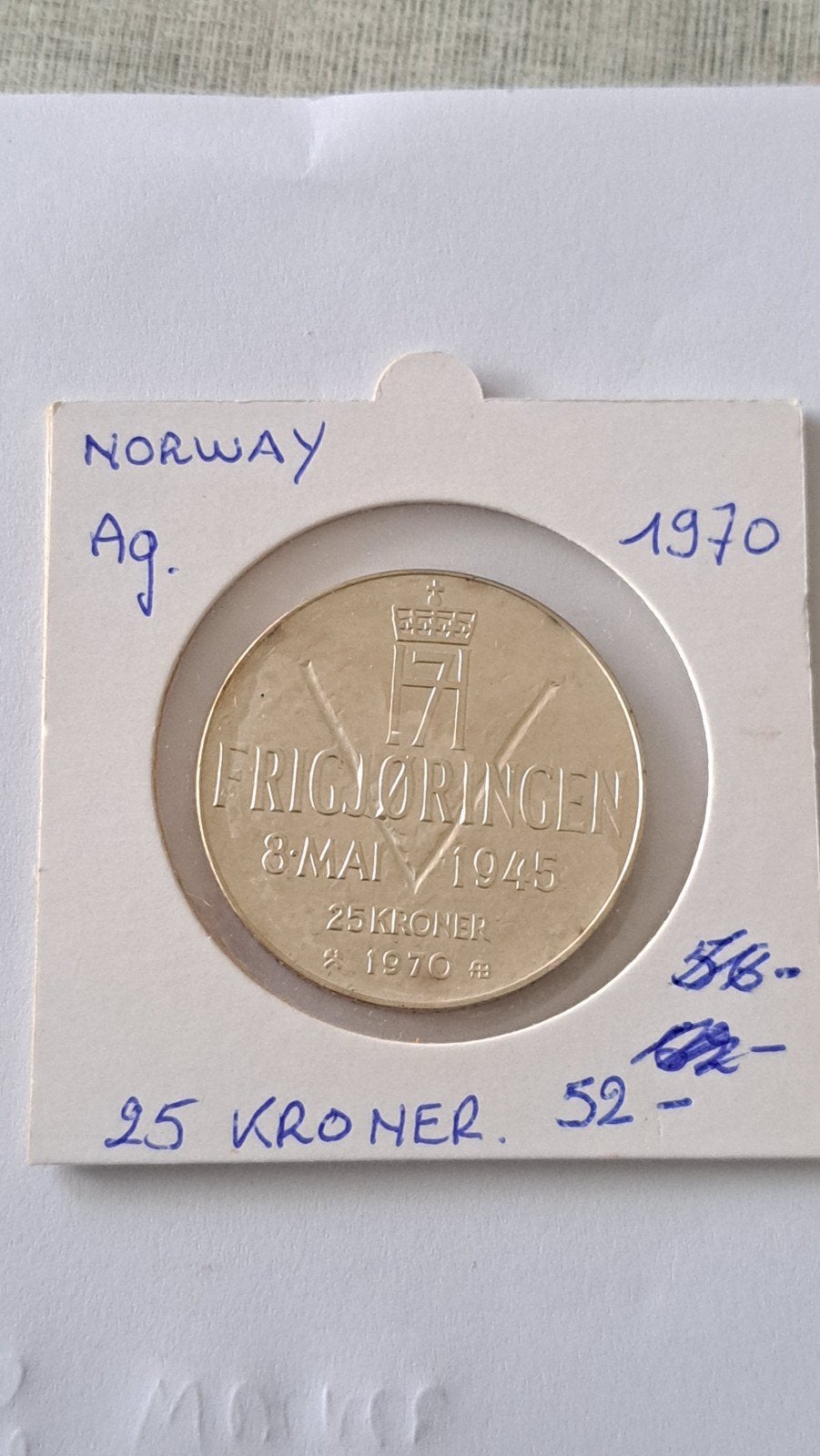 Norvège 25 couronnes 1970 AG, Enlèvement ou Envoi