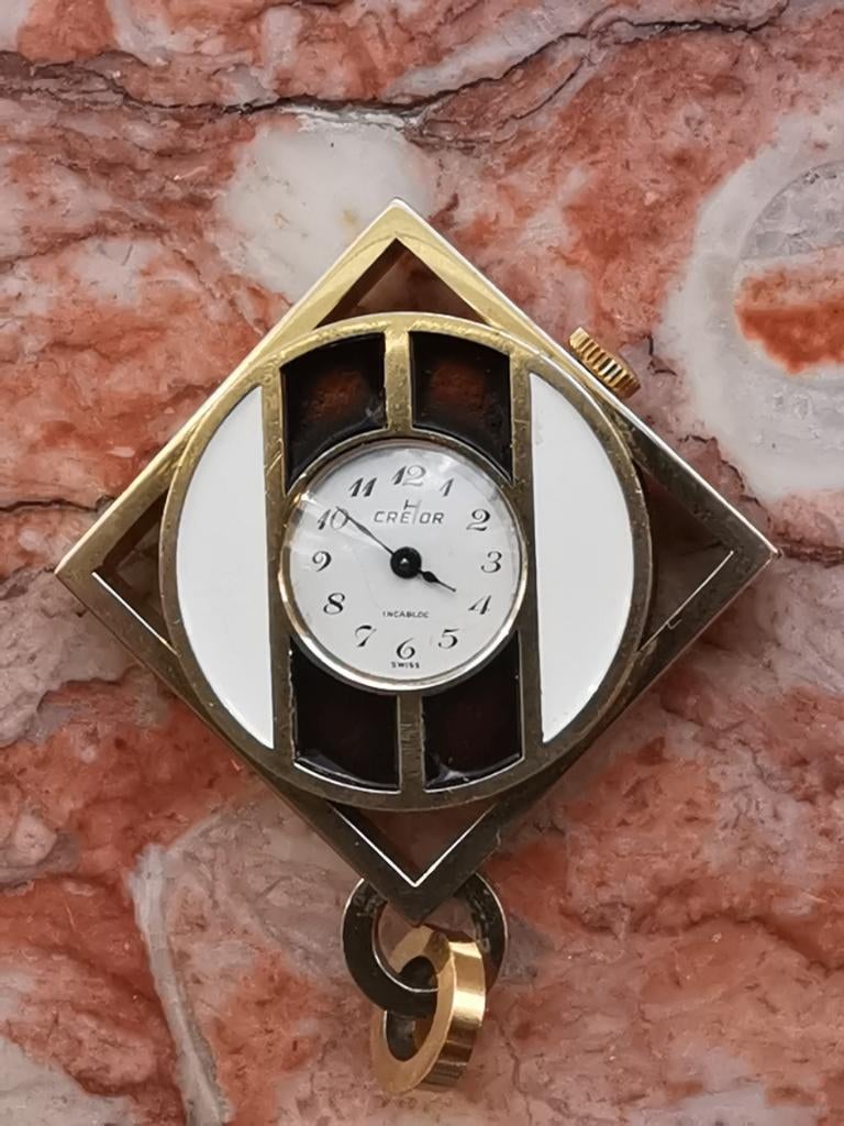 Zeldzaam vintage „Crehor” hanghorloge - België, mécan.Zwits, Handtassen en Accessoires, Horloges | Antiek, Overige merken, Zakhorloge