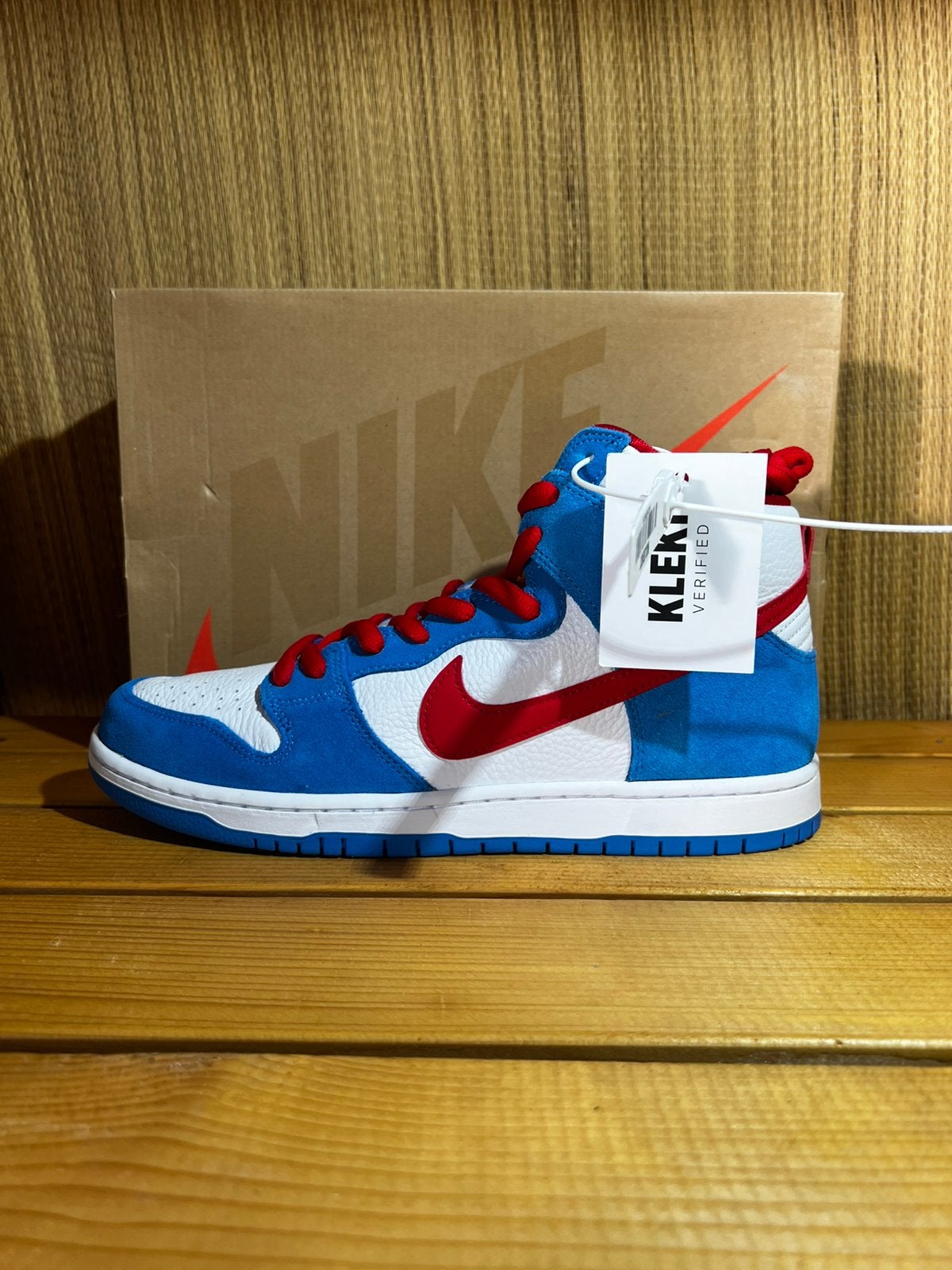 Nike SB Dunk High Pro ISO Doraemon - Maat 45.5, Kleding | Heren, Blauw, Ophalen of Verzenden, Zo goed als nieuw, Sneakers
