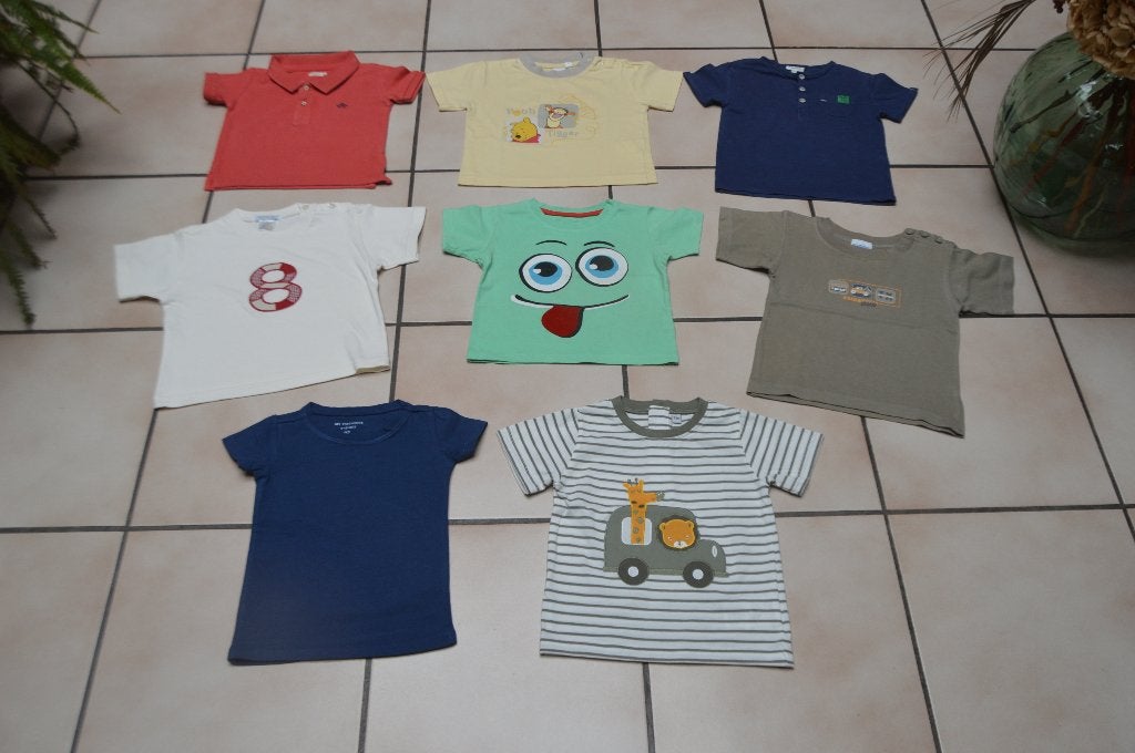 Baby-T-shirts M. kort T86 of 12/18 Zeer goede staat voor €1!, Kinderen en Baby's, Babykleding | Maat 86, Overige typen, Diverses
