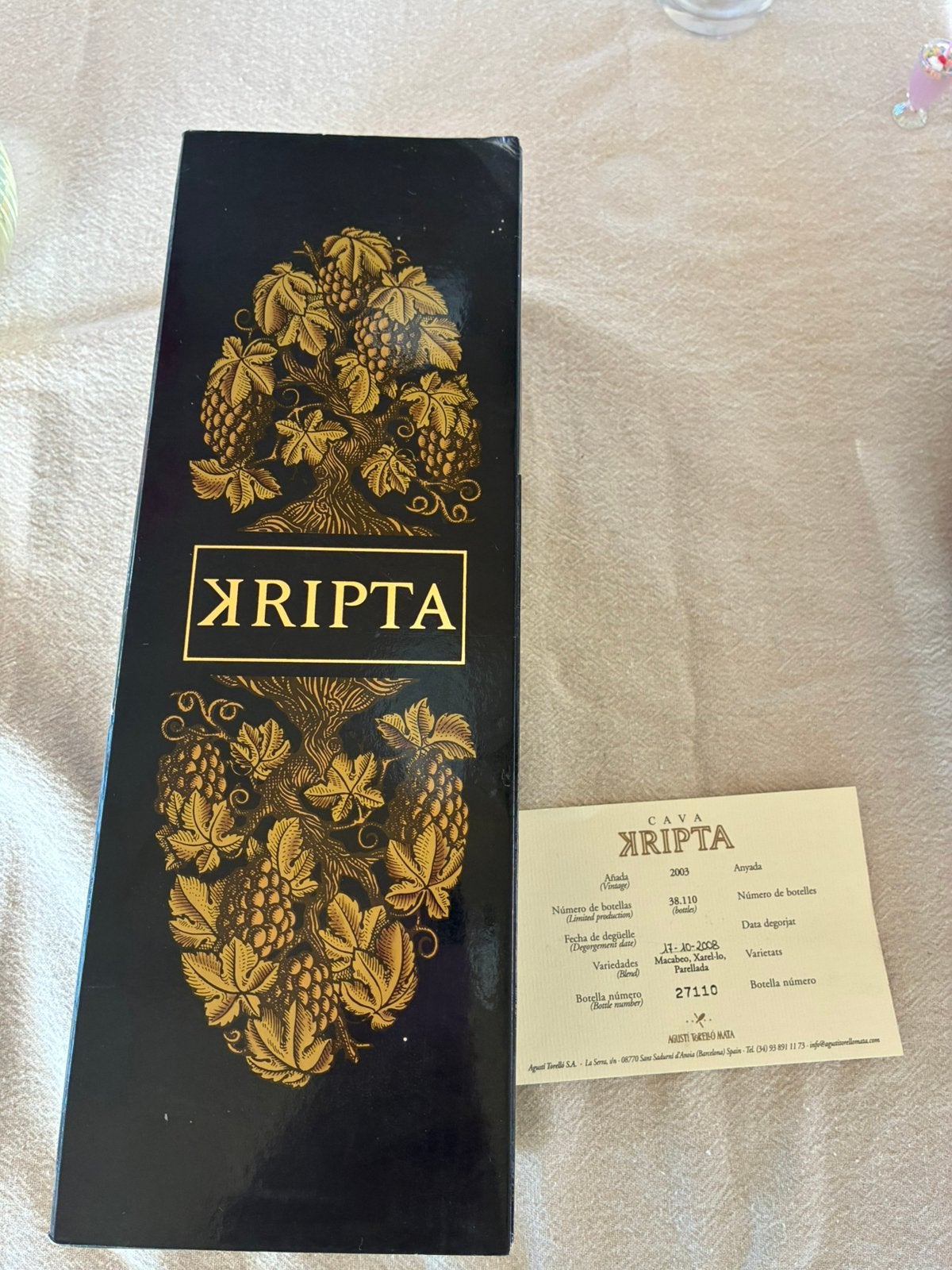 Kripta cava 2003, Enlèvement