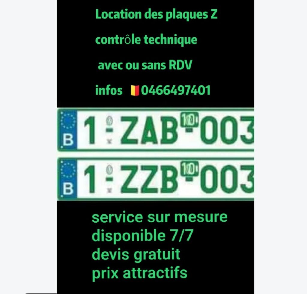 Contrôle technique, plaque Z, Autos : Divers, Enlèvement ou Envoi