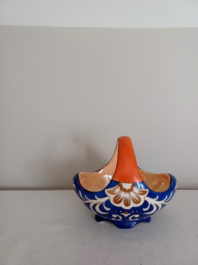 Keramieken mandje. Eclectisch. Gouds Plateel stijl, Antiek en Kunst, Ophalen of Verzenden