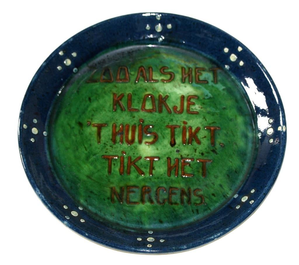 Antieke Grote bord Vlaamse aardewerk 30 cm, Antiek en Kunst, Antiek | Keramiek en Aardewerk, Ophalen of Verzenden