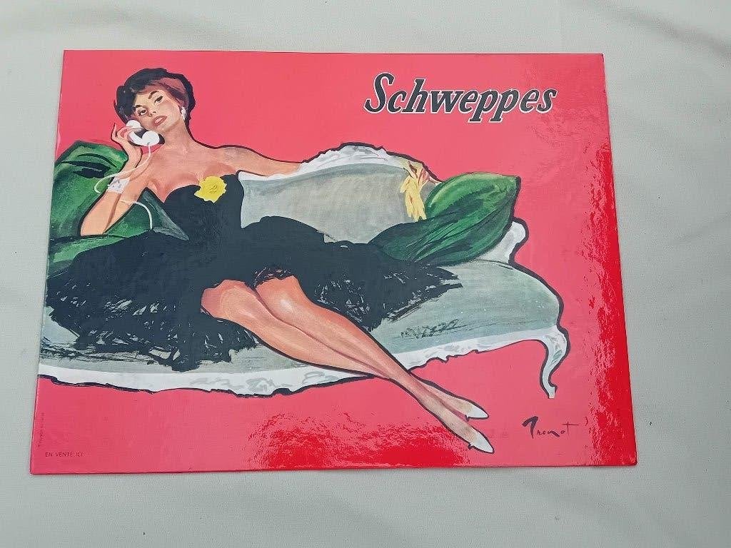 Panneau publicitaire en carton rare Schweppes, Enlèvement ou Envoi, Comme neuf, Panneau publicitaire