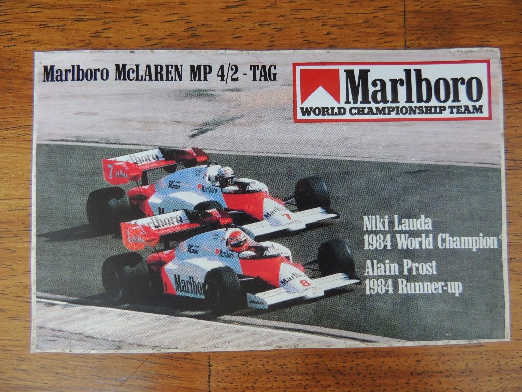 Marlboro Mc laren Mp4/2-TAG Niki Lauda - Alain Prost sticker, Verzenden, Zo goed als nieuw, Auto of Motor