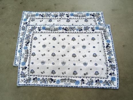 2 Placemats – linnen & katoen – Marinette, Huis en Inrichting, Ophalen, Met decoratie, Gebruikt, Katoen