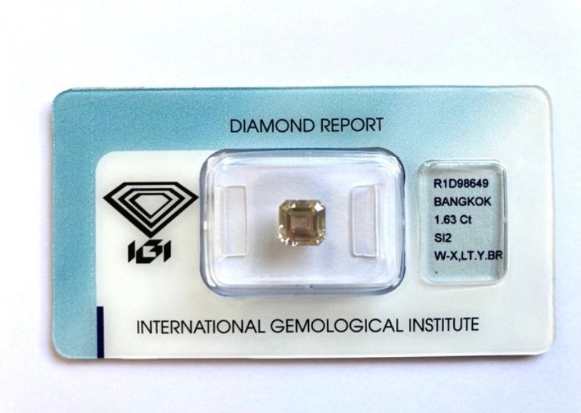 IGI Gecertificeerde Natuurlijke Diamant 1.63 ct SI2 W-X, Handtassen en Accessoires, Edelstenen, Ophalen, Zo goed als nieuw